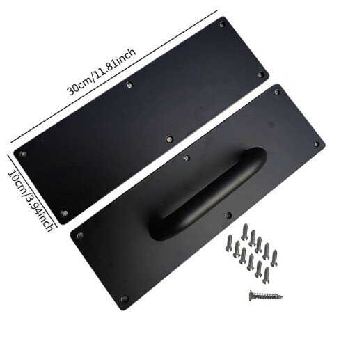 (PUSH PULL Silver, One size) Stainless Steel Door Handles Sturdy Pull Push Handles for Hotels Public Home No Pattern 1