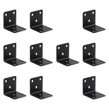(Black, One size) 10 Pieces Corner Brace Connectors Corner Bracket for Dressers Wood Furniture Silver
