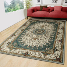 (Willow Teal, 160 x 230 cm (5 ft. 3 in x 7 ft. 7 in)) Traditional Nonslip Rugs Extra Large Area Rug Living Room Bedroom Carpets