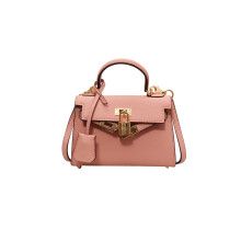 2024 New Handheld Kelly Bag European and American Fashion 19cm Lychee Pattern Single Shoulder Crossbody Versatile Women's Bag