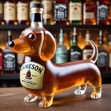 (Jameson) High Borosilicate Glass Dachshund Whiskey Bottle Glass Sealed Wine Can Household Wine Bottle