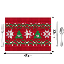 (Style 6, 32*45cm) Christmas Placemat Nordic Style English Letter Napkin Western Restaurant Tablecloth