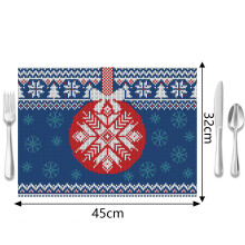 (Style 1, 32*45cm) Christmas Placemat Nordic Style English Letter Napkin Western Restaurant Tablecloth