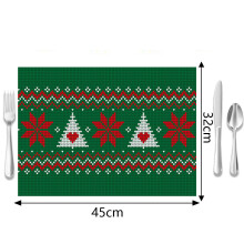 (Style 7, 32*45cm) Christmas Placemat Nordic Style English Letter Napkin Western Restaurant Tablecloth