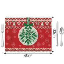 (Style 2, 32*45cm) Christmas Placemat Nordic Style English Letter Napkin Western Restaurant Tablecloth