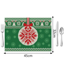 (Style Three, 32*45cm) Christmas Placemat Nordic Style English Letter Napkin Western Restaurant Tablecloth