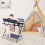 Foldable Baby Diaper Changing Table W/ Elevated Fence and Bottom Storage 4