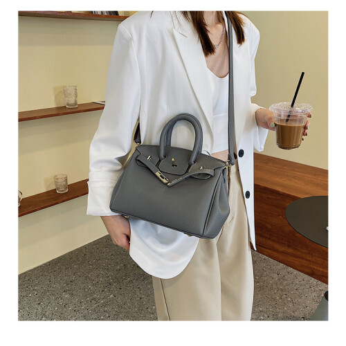 Litchi Pattern Lock Platinum Bag 2