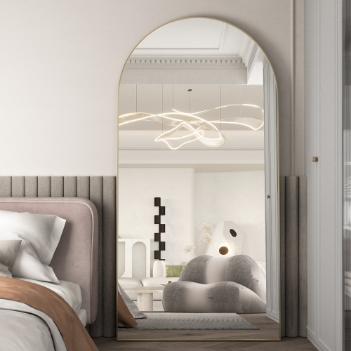 (Gold) CASSILANDO 180x80cm Arched Floor Standing Mirror
