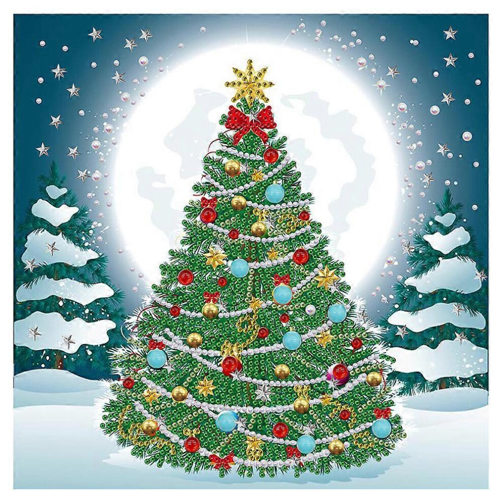 (As show, One size) 30x30cm DIY Diamond Painting Christmas Tree Kit, 5D Christmas Tree Embroidery Diamond Painting Full Kit Gift Cross Stitch Rhinesto