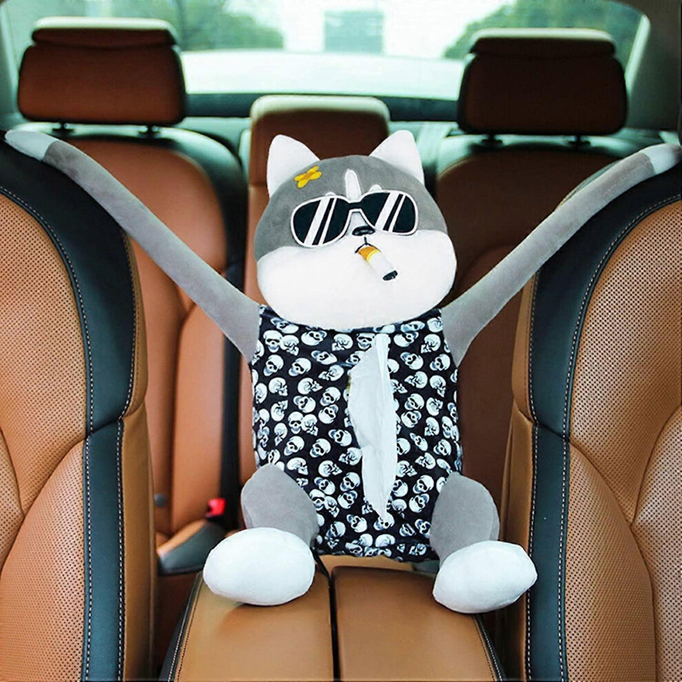 (As show, One size) Nanjing Car Tissue Box, Car Tissue Box, Plush Tissue Holder for Car, Home, Bathroom, Bedroom(B)