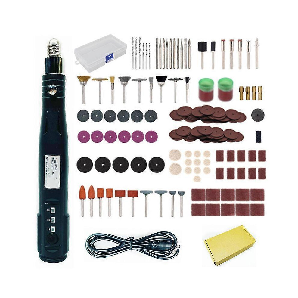 (As show, One size) Rotary Tool, 5V Multifunction Rotary Tool 174 Accessories 3 Speed 5000-10000-15000rpm Micro USB Mini Cordless Drill for Sanding, D