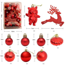(As show, One size) 30Pcs Christmas Balls Decoration, Christmas Tree Baubles Set (Red), Tree Decorative Balls, Christmas Tree Balls Ornament, for Christmas Tree Pendant T