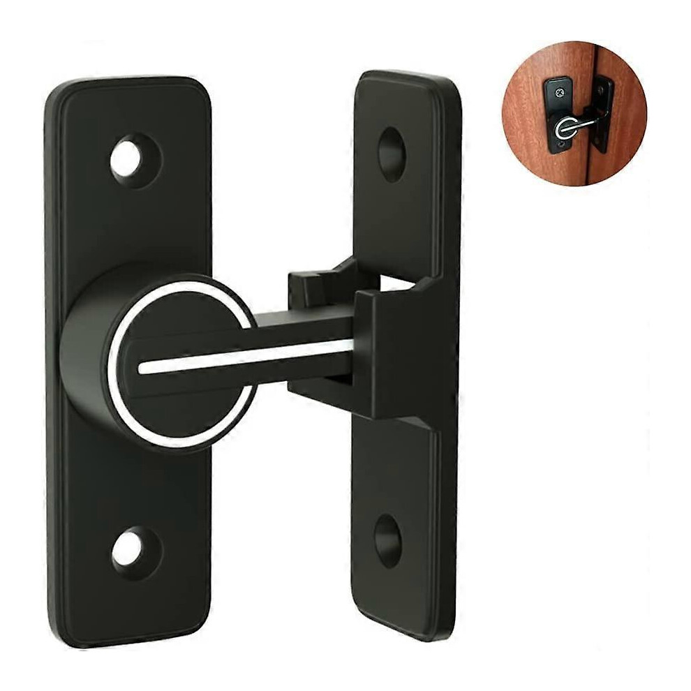 (As show, One size) Lighted Interior Sliding Door Latch Lock, 90 Swing Door Hook Latch, Anti-Theft Hasp Buckle Lock Bolt, for Door, Window (90 Degree)