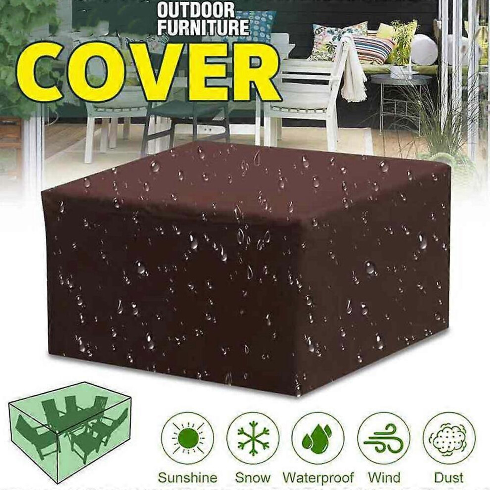 (As show, One size) Table Chair Furniture Cover 126 x 126 x 74 cm, 210D Oxford Fabric Garden Furniture Cover Furniture Cover, Waterproof Windproof Snowproof Anti-UV Outdo