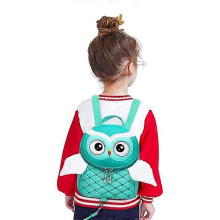 (As show, One size) Anti-Lost Backpack, Yuepin Cute Owl Toddler Backpack with Safety Leash for 1-5 Years Old Kids (Green)