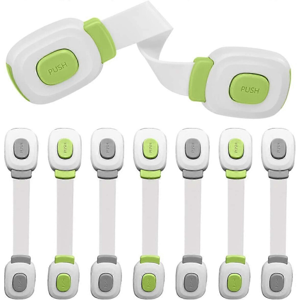 (As show, One size) 8 Pack Baby Safety Locks - Child Safety Lock, Baby Door Lock for Drawer, Door, Fridge, etc, No Tools Required