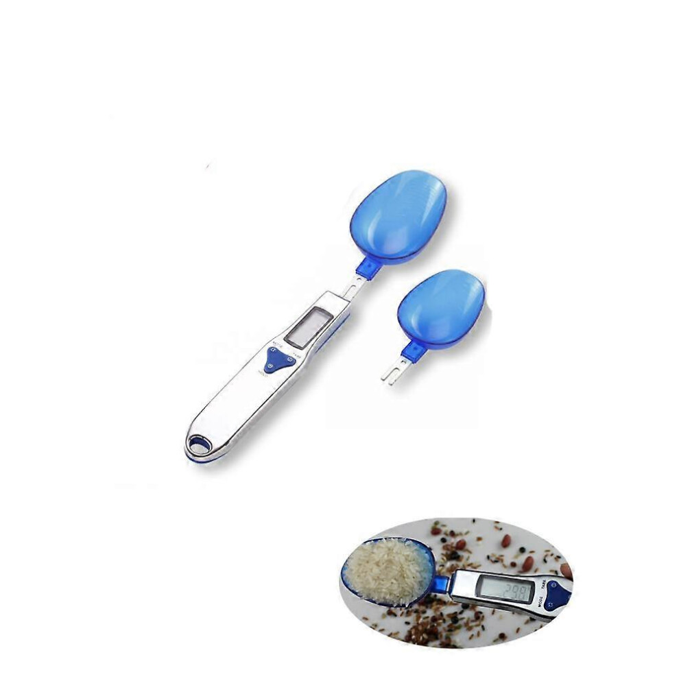 (As Show, One Size) Electronic Kitchen Scale 0.1G Cake Ingredients Food Weighing Tea Weighing Electronic Weighing Measuring Spoon Kitchen Scale.300g/0 Blue