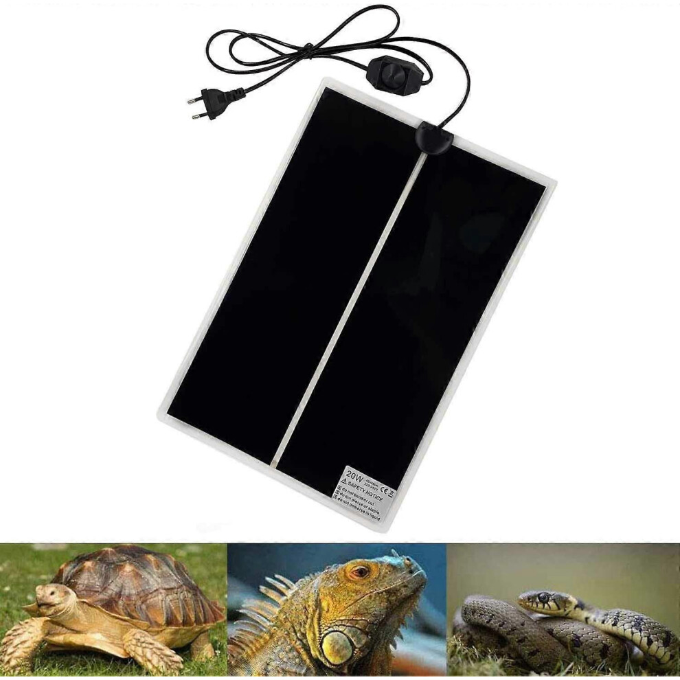 (As show, One size) Reptile Heating Mat, 42x28CM Adjustable Terrarium Heating Mat with Temperature Control for Reptiles -Tortoise, Snakes, Lizards, Geckos, Spiders -Aquar