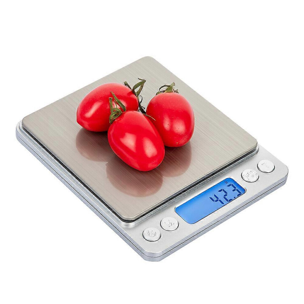 (As show, One size) High precision rechargeable electronic jewelry scale weighing food in grams for cooking.1000g/0.1g
