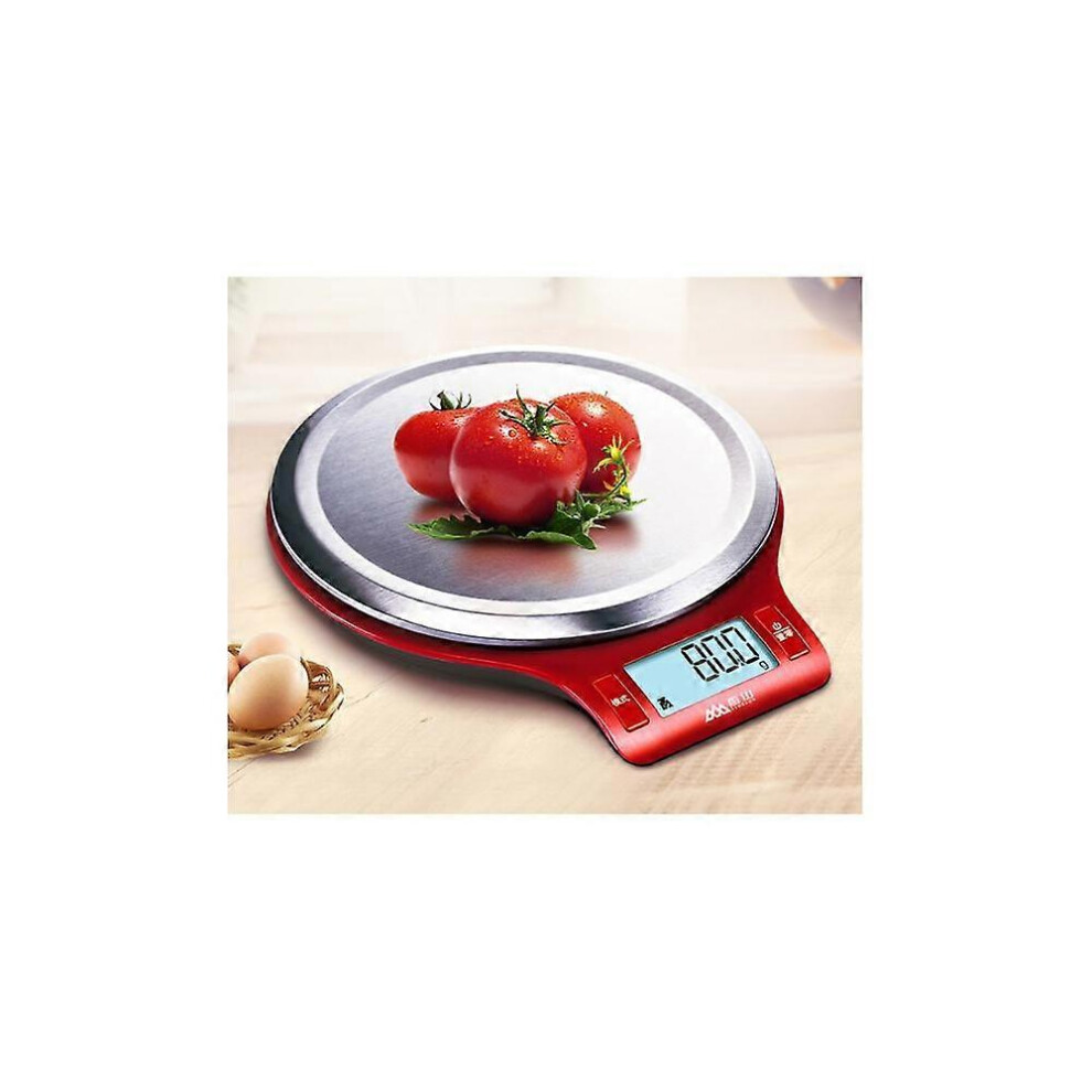 (As show, One size) Electronic Kitchen Scale Kitchen Scale Bench Scale for Baking Cakes at Home 0.1G/5Kg Red