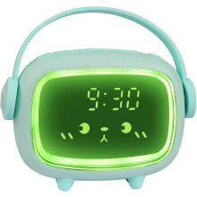 (As show, One size) Digital Alarm Clock Kids Girls Boys,Cute Alarm Clock 2 Alarms 6 Adjustable Music Volume 3 Screen Brightness Timer Nightlight Countdown Snooze Voice Co