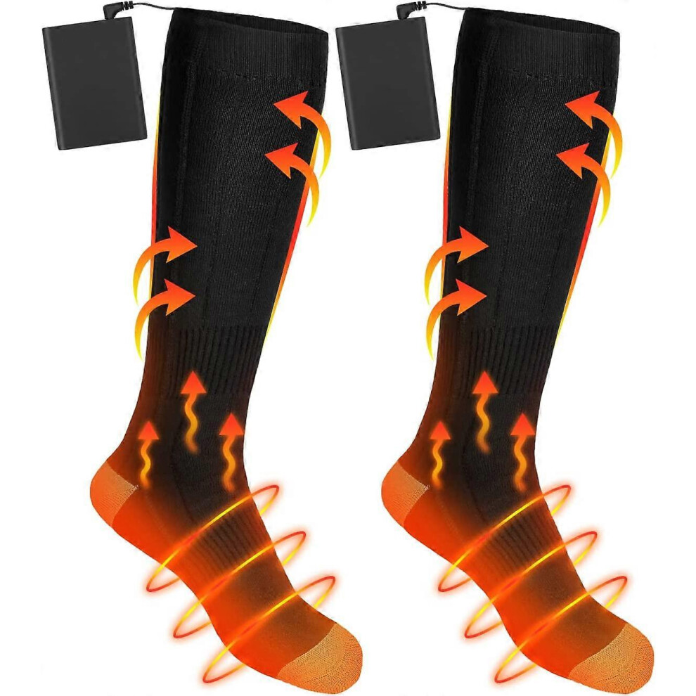 (As show, One size) Heated Socks Men Women, Heated Socks with 4000mAh Rechargeable Battery, Electric Heated Foot Warmers