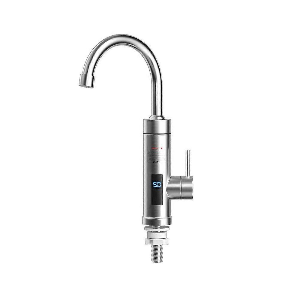 (As show, One size) Electric kitchen faucet stainless steel instant hot water faucet three seconds hot and cold dual-use D
