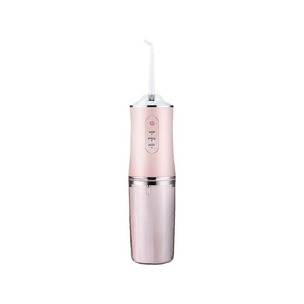 (As show, One size) Ultrasonic Teeth Cleaner Portable Electric Dental Flosser Home Descaler Pink