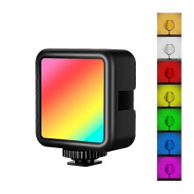(As show, One size) RGB Camera Light, 2500K-9000K LED Video Light, Mini Dimmable Rechargeable Battery Video Light, Professional Portable Photo Lighting for Magnetic DSLR