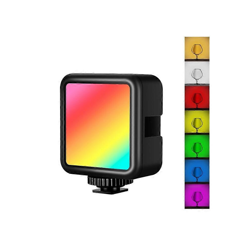 (As show, One size) RGB Camera Light, 2500K-9000K LED Video Light, Mini Dimmable Rechargeable Battery Video Light, Professional Portable Photo Lighting for Magnetic DSLR
