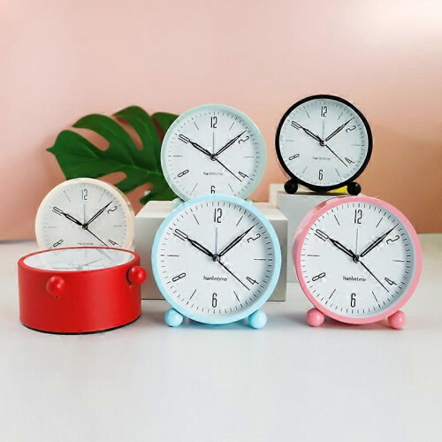 (As show, One size) Round Alarm Clock Non Ticking, Battery Operated And Light Function, Super Silent Alarm grey 1