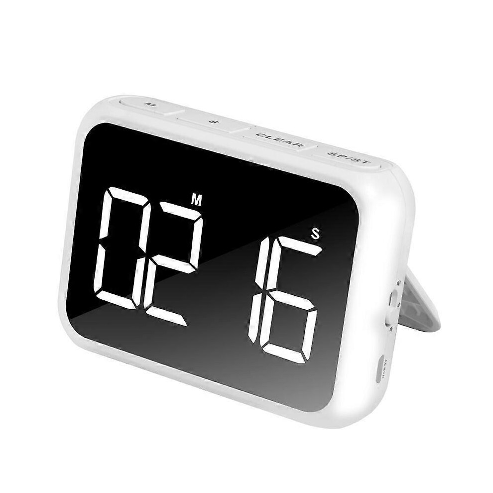(As show, One size) Large Magnetic Digital LED Display Kitchen TimerWhite