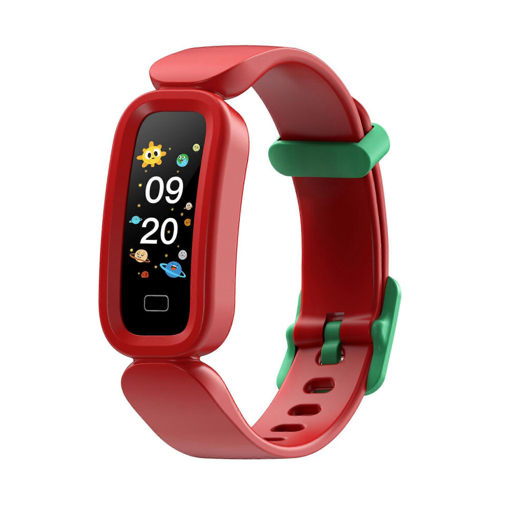 (As show, One size) Children's smart bracelet genuine blood oxygen heart rate body temperature health sleep monitoring Bluetooth IP68red