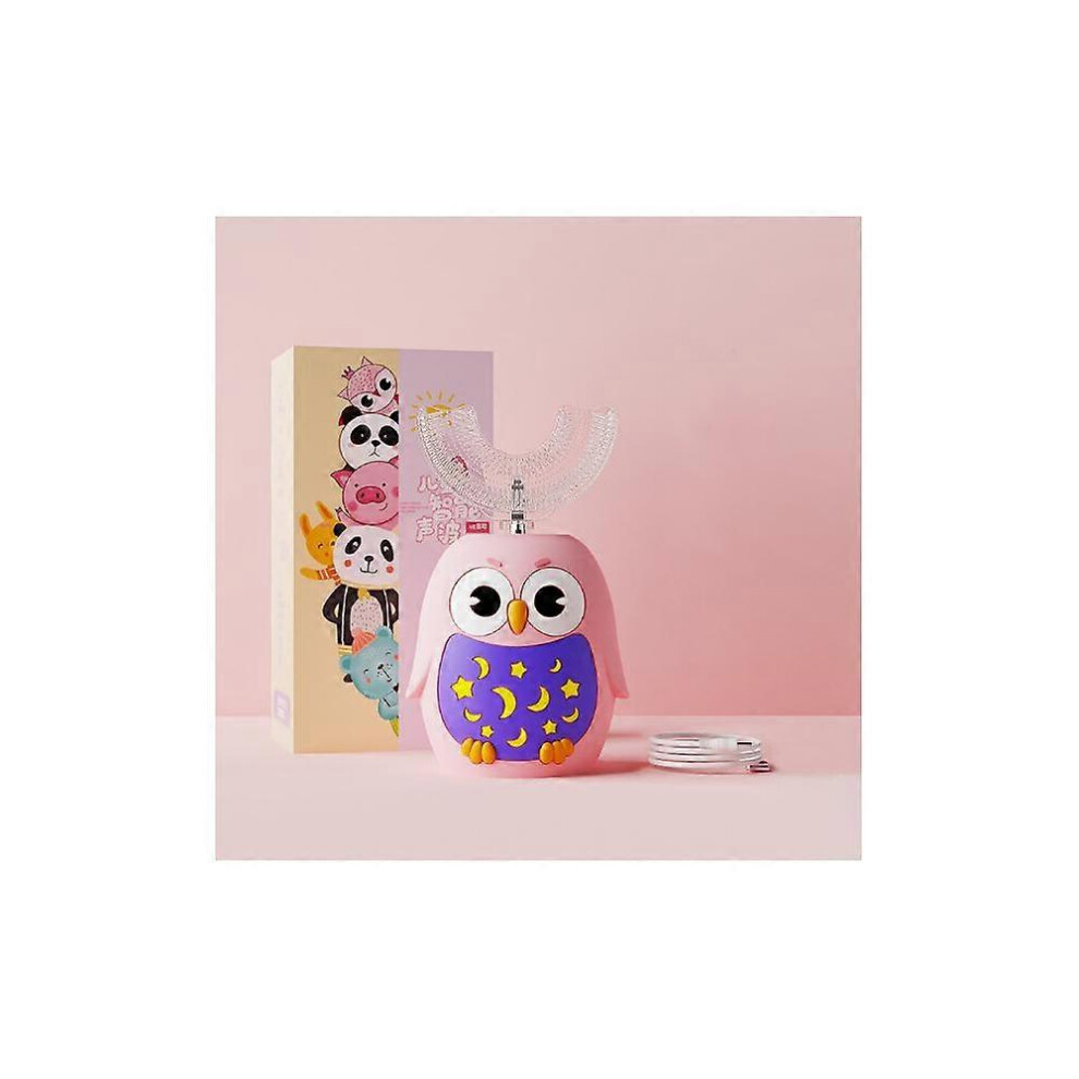 (As show, One size) 7-12 Years Old Electric Toothbrush for Children, U-shaped Electric Toothbrush with Food Grade Silicone Brush Head.pink-image-OPC-PHR9TYN-NEW