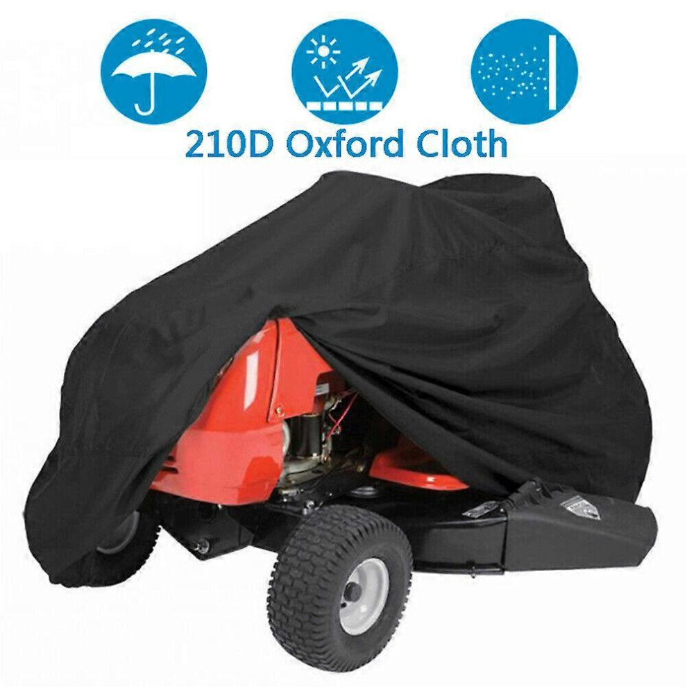 (As show, One size) Mower Cover Lawn Mower Cover, 183*137*117cm 210D Waterproof and Anti-UV Fabric Lawn Tractor Cover for Outdoor Garden Lawn