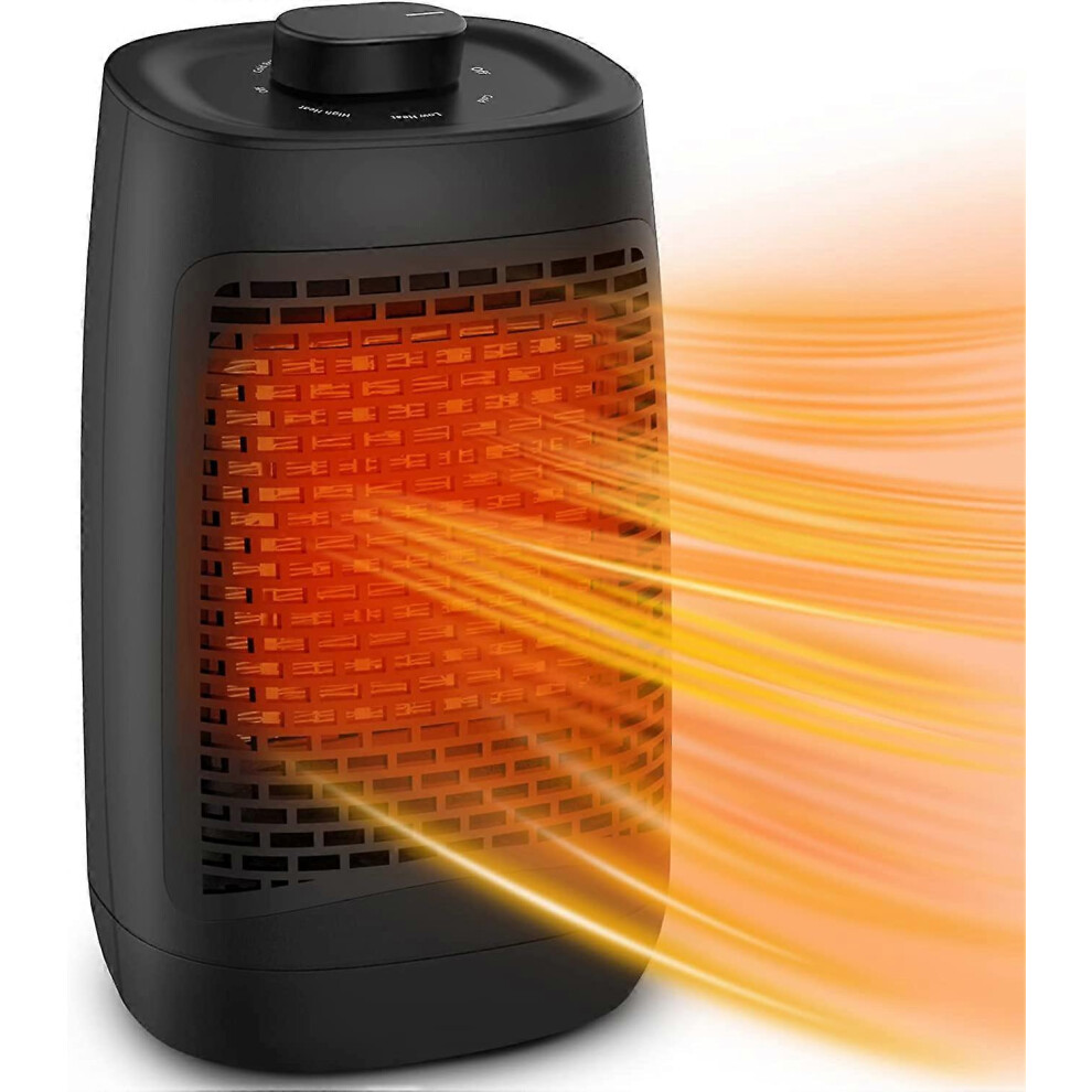 (As show, One size) Electric Heater, 1200W Ceramic Fan Heater 6 Warm Air Heating Modes with Overheat and Rollover Protection System for Home and Office