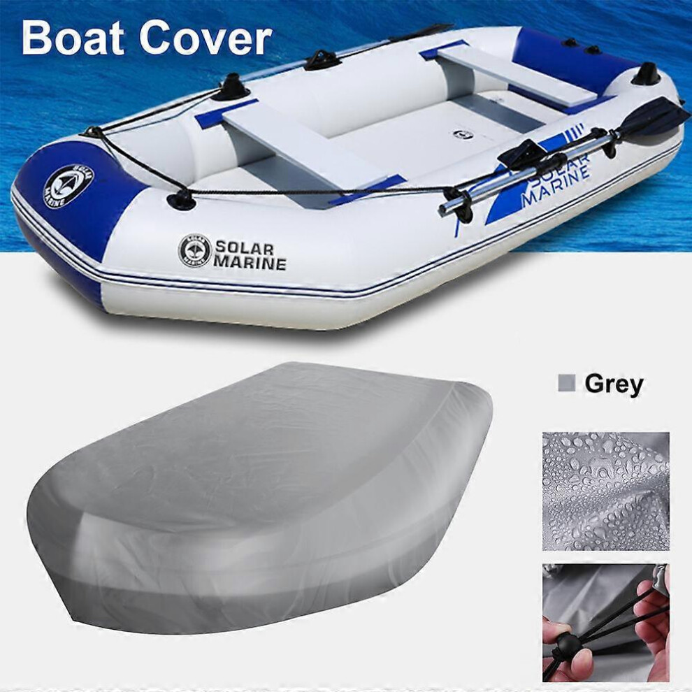(As Show, One Size) Inflatable Boat Cover 230*165*46Cm, Oxford Kayak Canoe Tarp Cover- Waterproof Dustproof Uv Resistant, Durable Storage Protect Gray