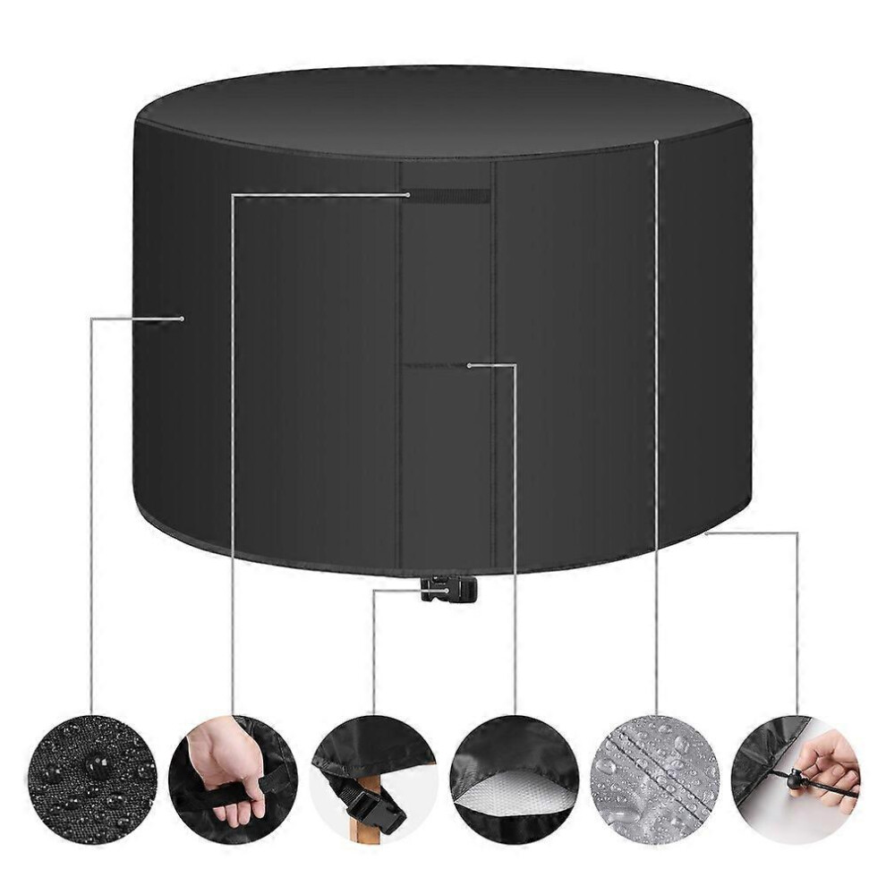 (As show, One size) Anti-UV Cover Dining Chair Table Dust Cover 227*100cm (Black) Garden Furniture Cover Round Garden Table Cover Waterproof Resistant