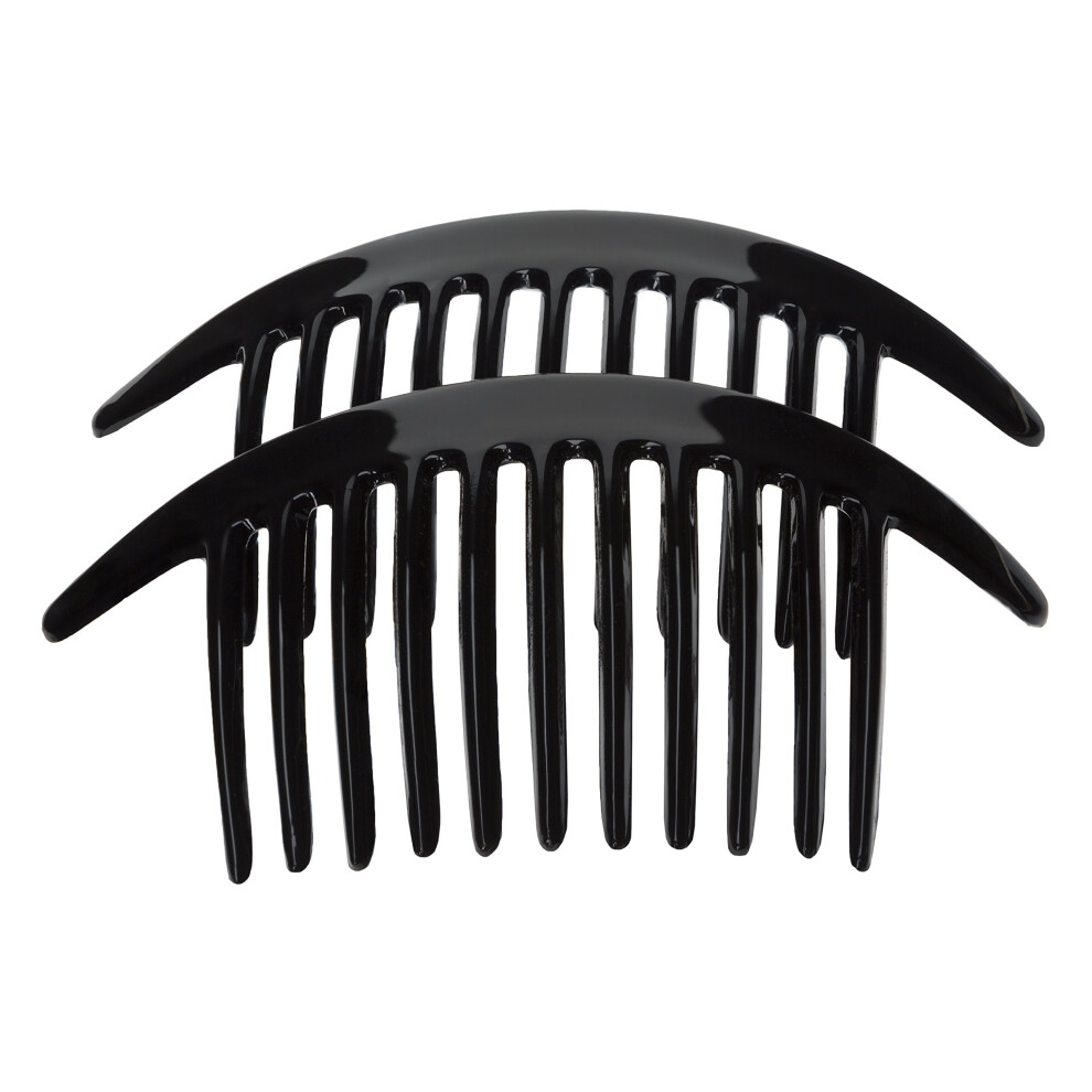 Fran A Luxo France Luxe Belle Interlocking Comb Pair - Black