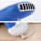(Blue) Portable USB Rechargeable Mini Air Conditioner Fan 2