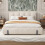 135x190cm, White Upholstered 4ft6 Double Bed, Soft Headboard 3