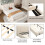 135x190cm, White Upholstered 4ft6 Double Bed, Soft Headboard 4