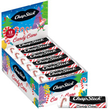 ChapStick Bulk Lip Balm  Candy Cane  12-Pack - Fresh & Minty Lip Moisturizer  Stocking Stuffer  0.15 Oz Ea