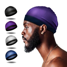 Selalu 4 Stck Wellenkappe Seidenstrumpf Wellenkappen fr 360 Wellen gute Kompression ber seidigem Durag fr Mnner und Frauen Groe Fleckenkappen g