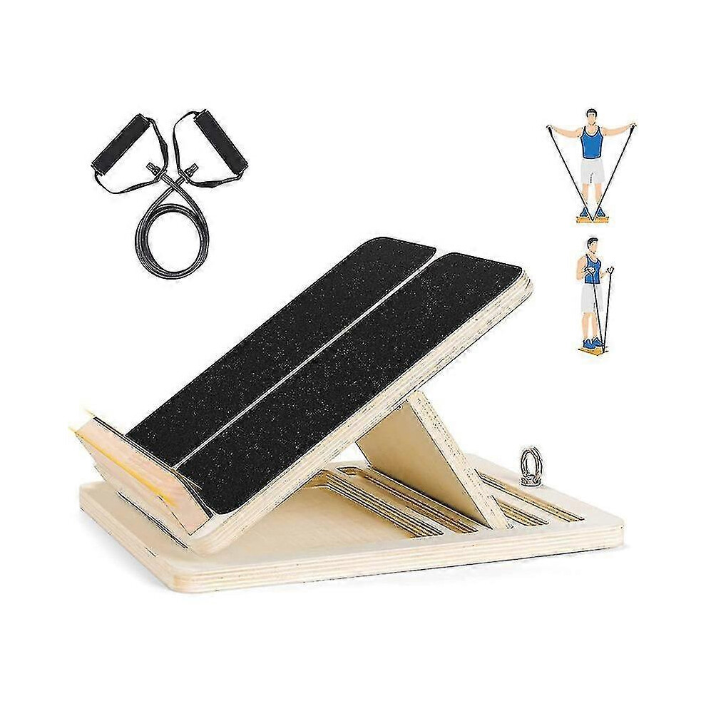 Kikidex (Stretching Board, One Size) Professional Slant Board, Wood Calf Stretcher Slant Board, Adjustable Ankle Incline Board With Bonus