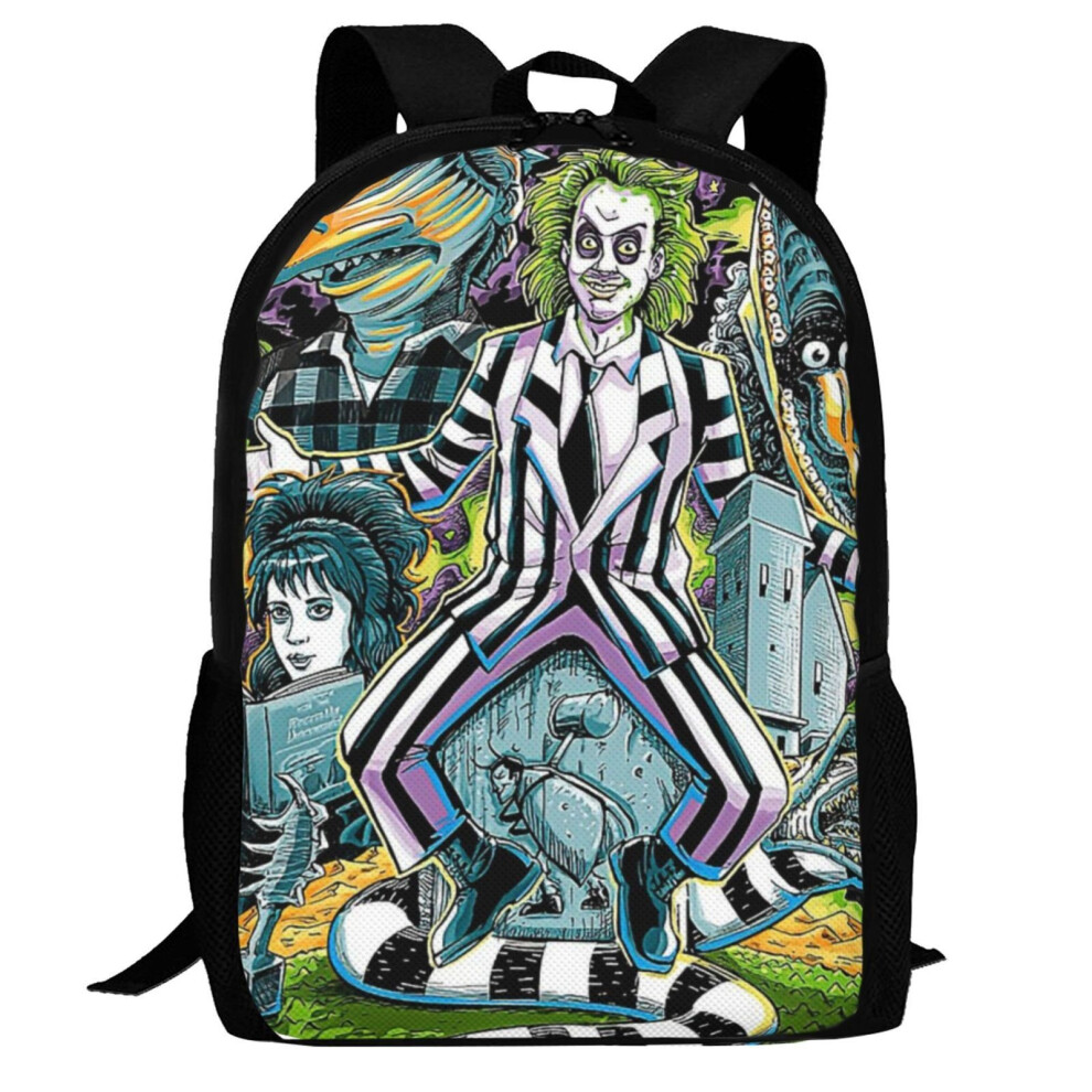 (06) Beetlejuice School Backpack for K-12 Students, Large Capacity Ghost with the Most to Love Print Backpack-image-OPC-PHRB2XV-NEW