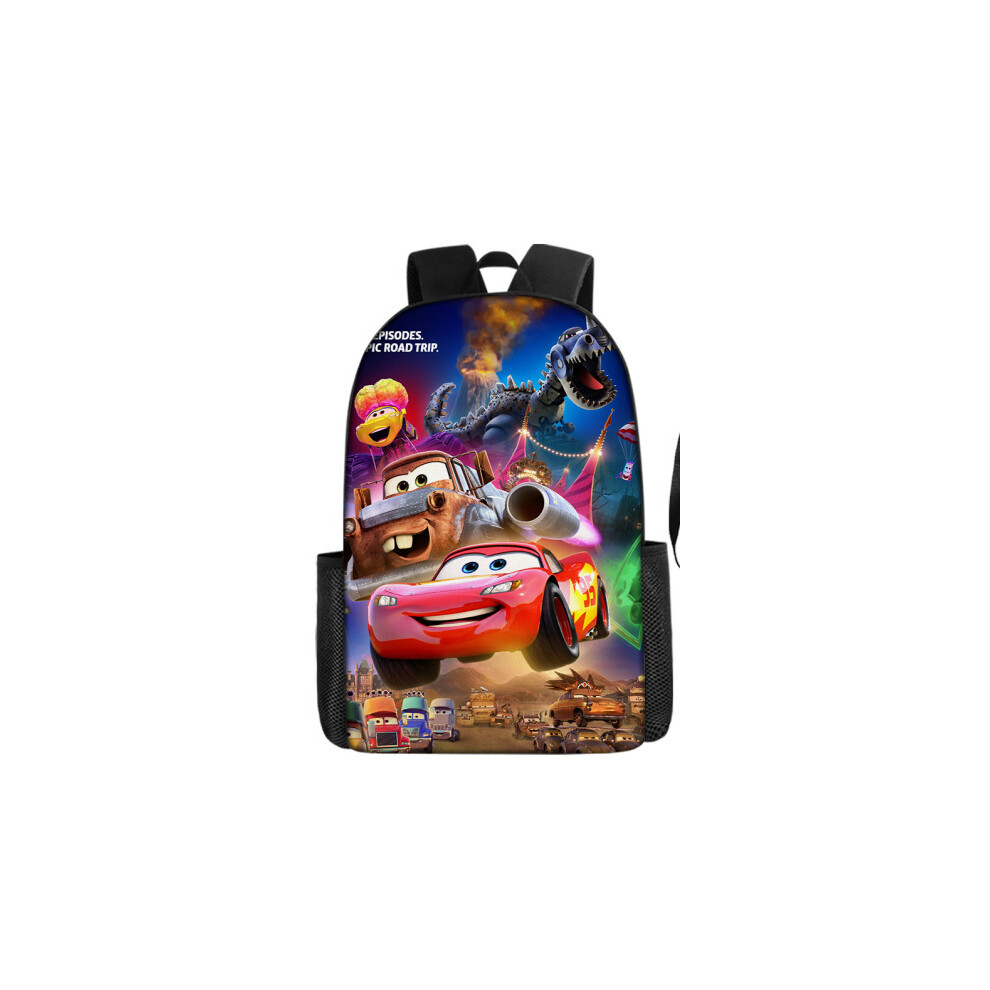 (9, 3-piece set) Cars Backpack for Primary and Middle School Students, Cartoon Backpack, Large Capacity Crossbody Bag, Pencil Case-image-OPC-PHRB5MF-NEW