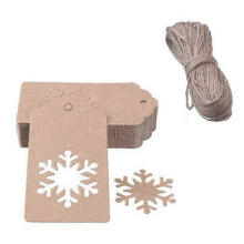 (White Xmas Tree, One size) 50Pcs Kraft Paper Christmas Gift Tags Wedding Scallop Label Blank Luggage Xmas Gift Cards