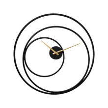 (Black, One size) Round Hanging Clock Non Ticking Party Farmhouse 24inch Industrial Wall Clock Gold